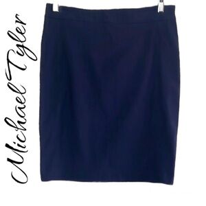Michael Tyler Navy Blue Pencil Pull On Skirt Size 8
